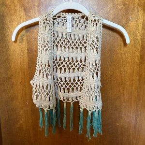 Little Kids Boho Style Crochet Fringe Vest